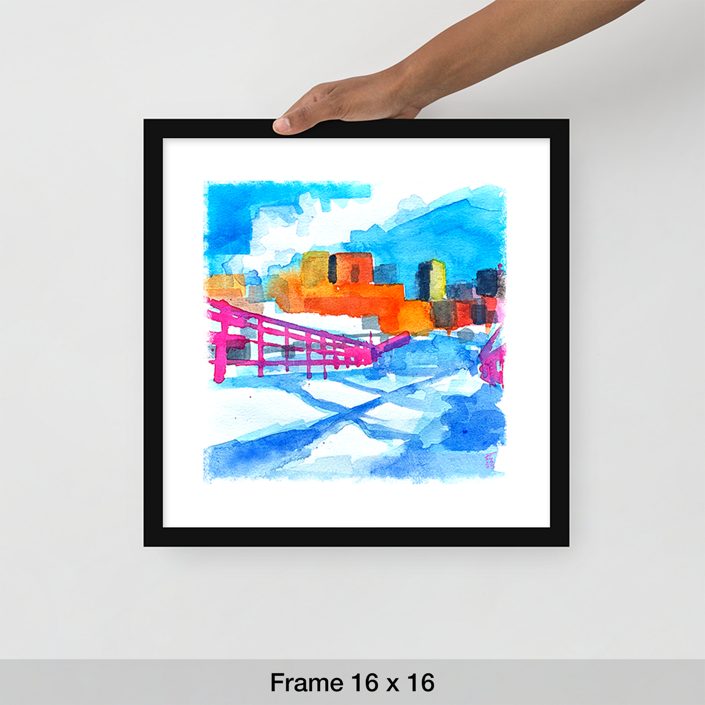 St Paul Skyline in Winter, from Harriet Island, Print