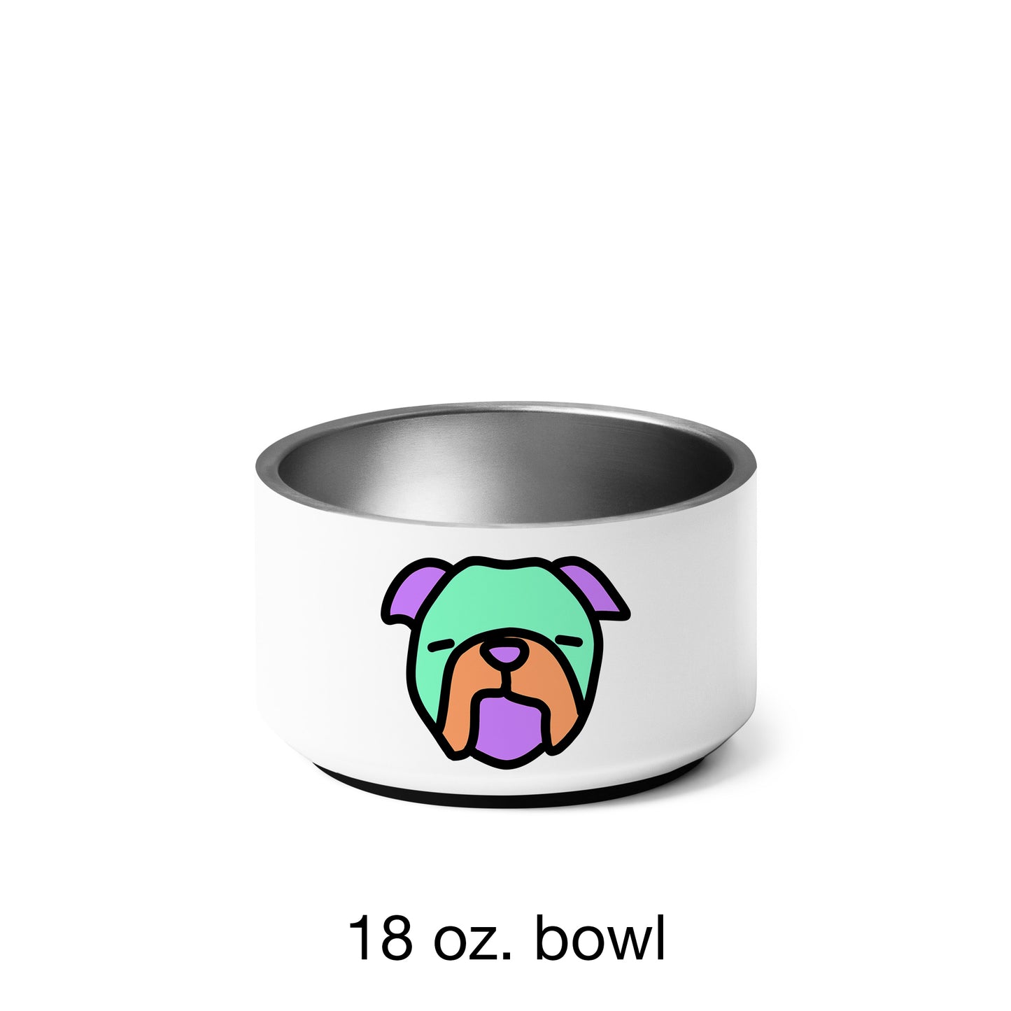 Pop-Art Bulldog, with Custom Name, Bowl