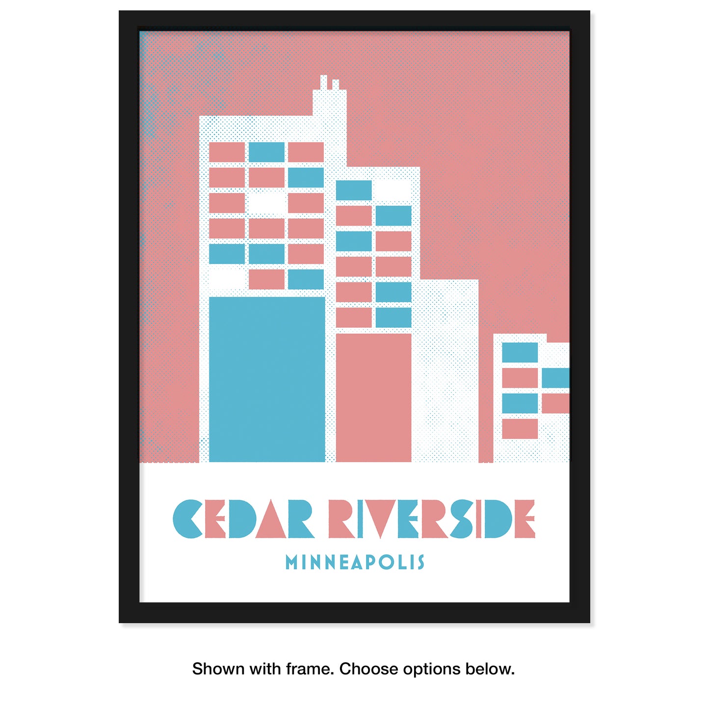 Cedar-Riverside Minneapolis, Minnesota, Minimalist Art, Poster Print