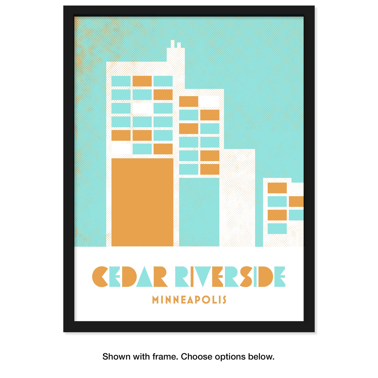 Cedar-Riverside Minneapolis, Minnesota, Minimalist Art, Poster Print