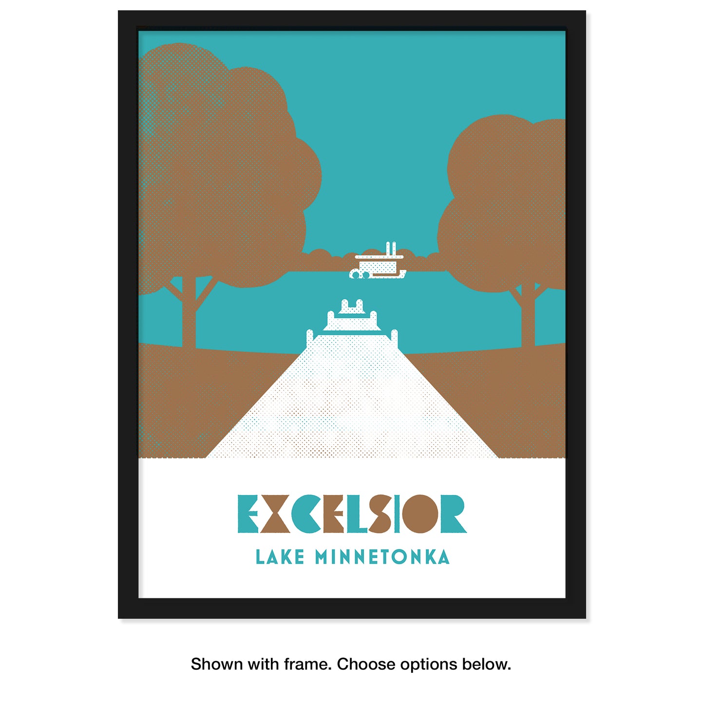 Excelsior Lake Minnetonka, Minnesota, Minimalist Art, Poster Print
