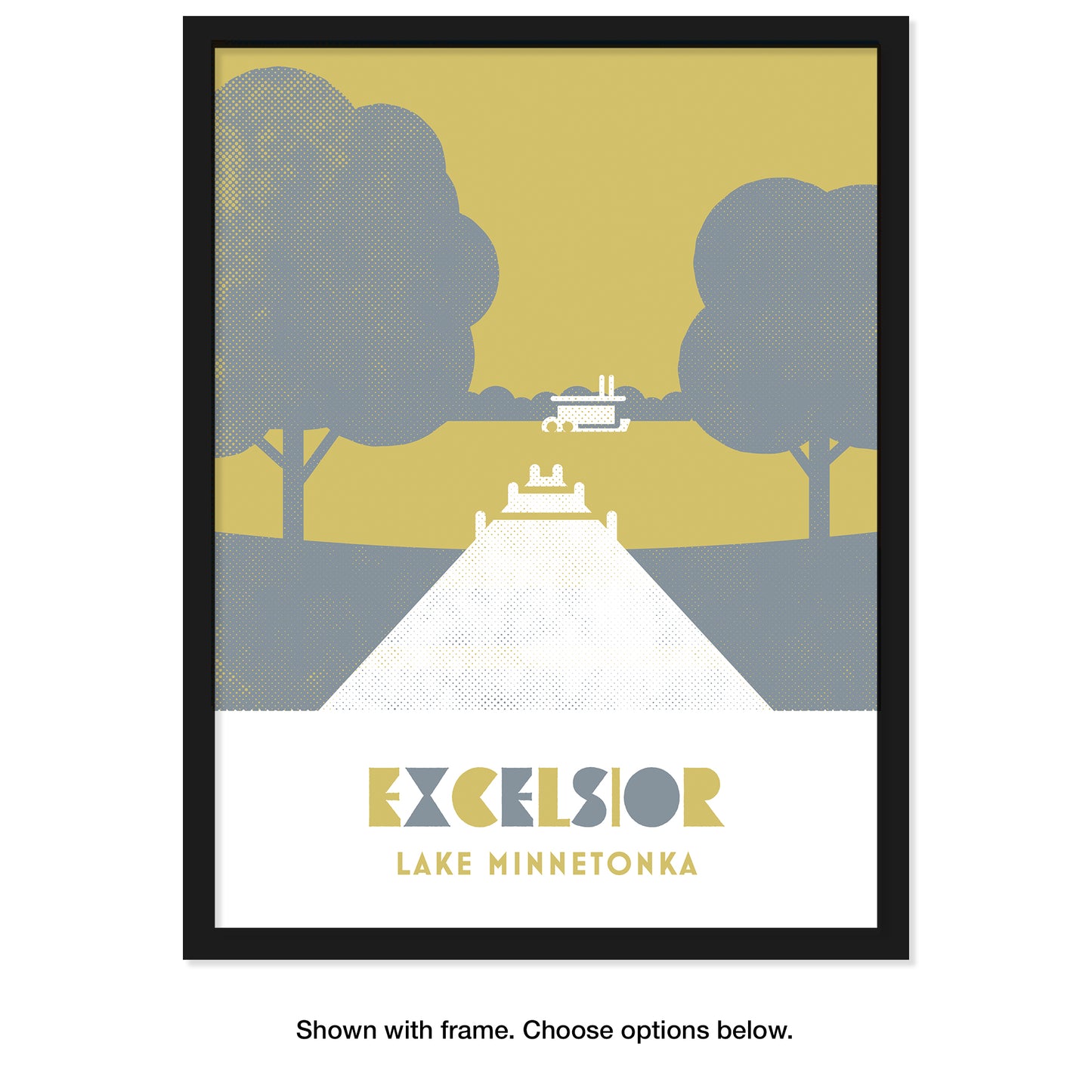 Excelsior Lake Minnetonka, Minnesota, Minimalist Art, Poster Print