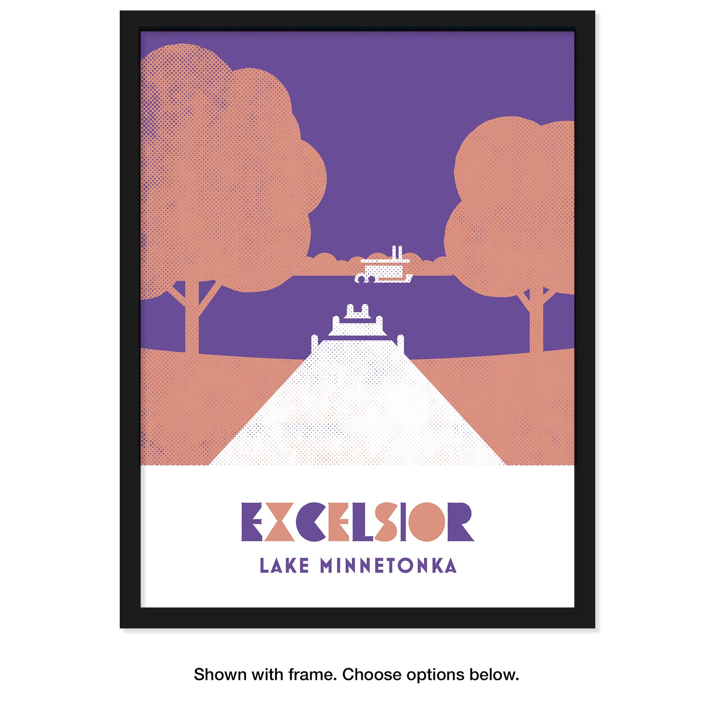 Excelsior Lake Minnetonka, Minnesota, Minimalist Art, Poster Print