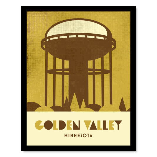 Golden Valley, Minnesota, Minimalist Art Vintage Colors
