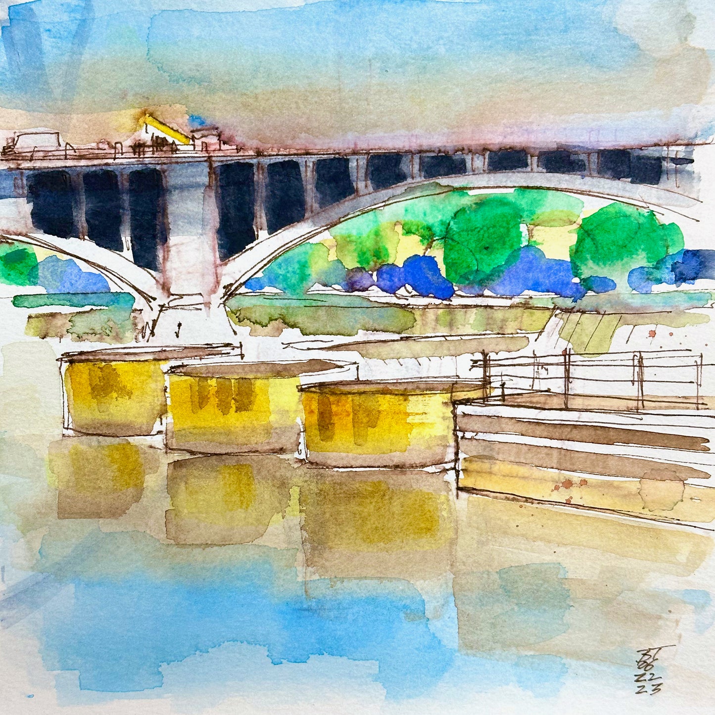 Third Ave Bridge and Barge Piers, 06.22.23