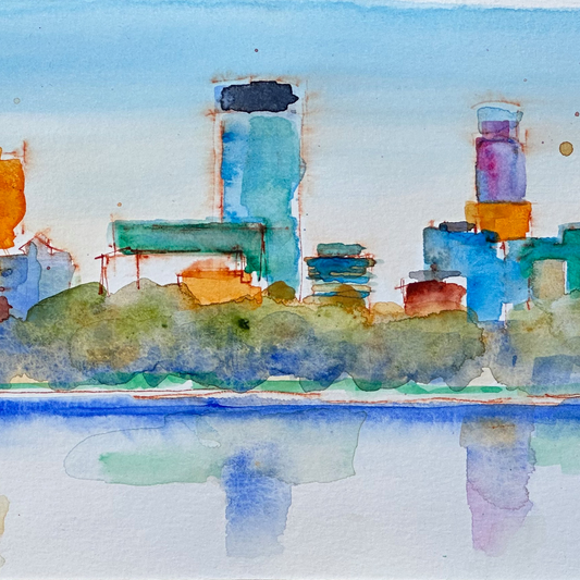 Minneapolis Skyline over Lakes, 04.13.24