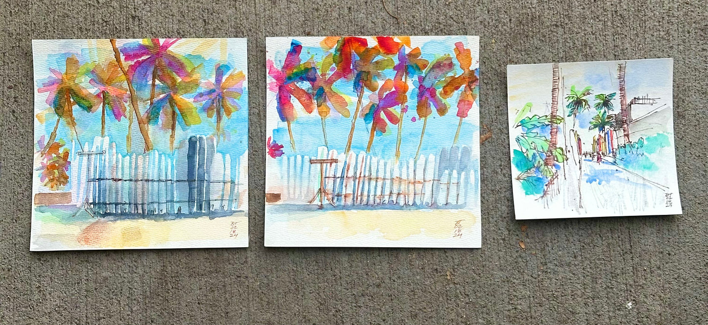 Hawaii Watercolor, 3 samples