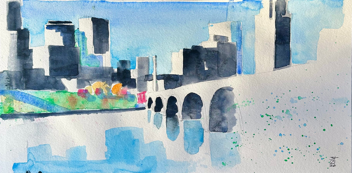Minneapolis Autumn Skyline and Stone Arch Bridge, 10.21.26