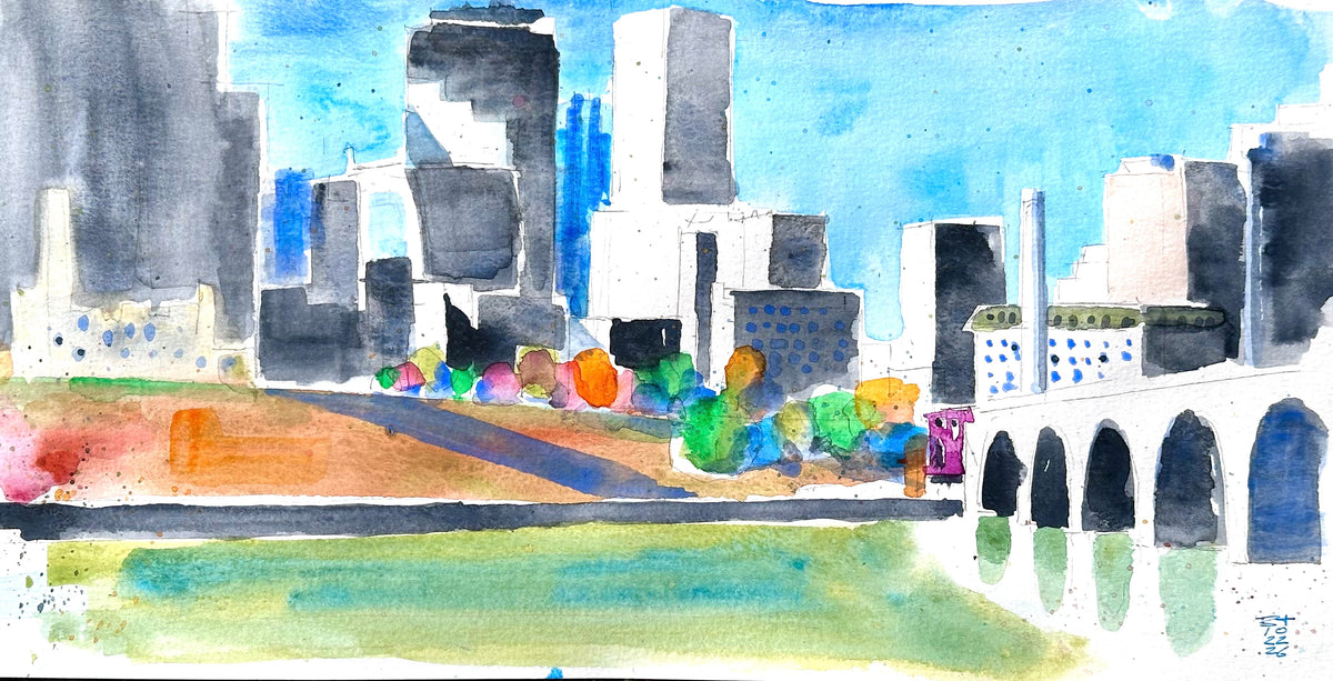 Minneapolis Autumn Skyline and Stone Arch Bridge, 10.22.26