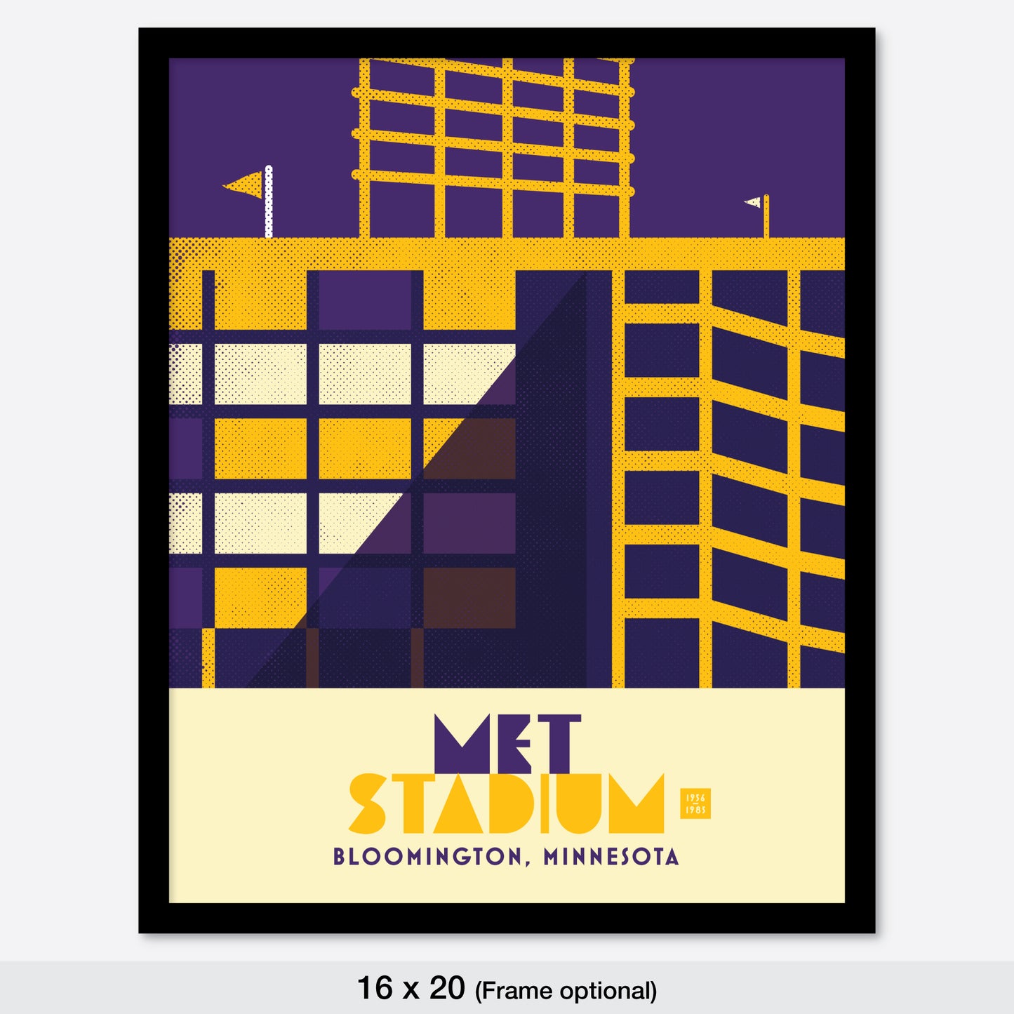 Met Stadium, Minimalist, Vikings Colors