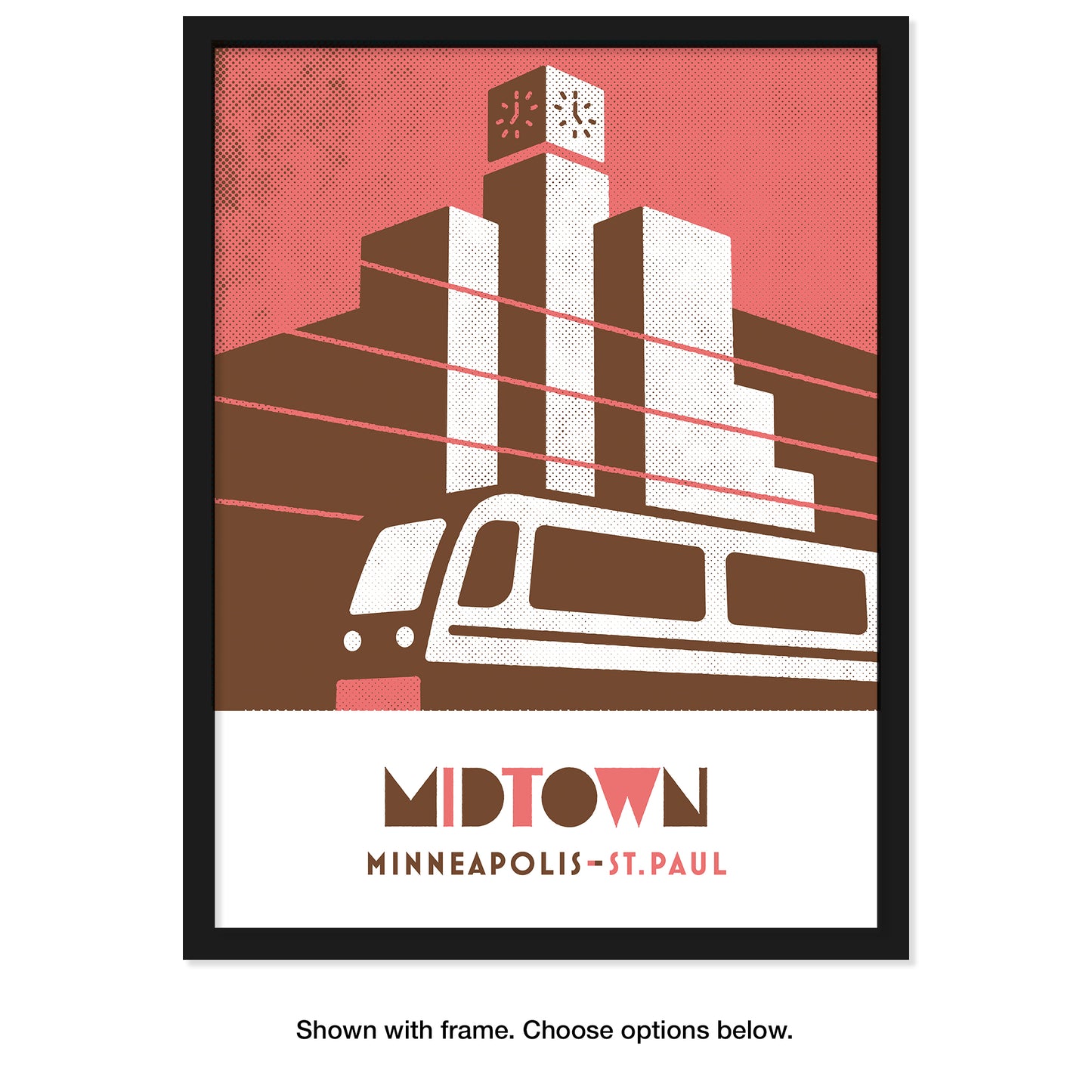 Midtown, St. Paul, Minnesota, Minimalist Art, Poster Print