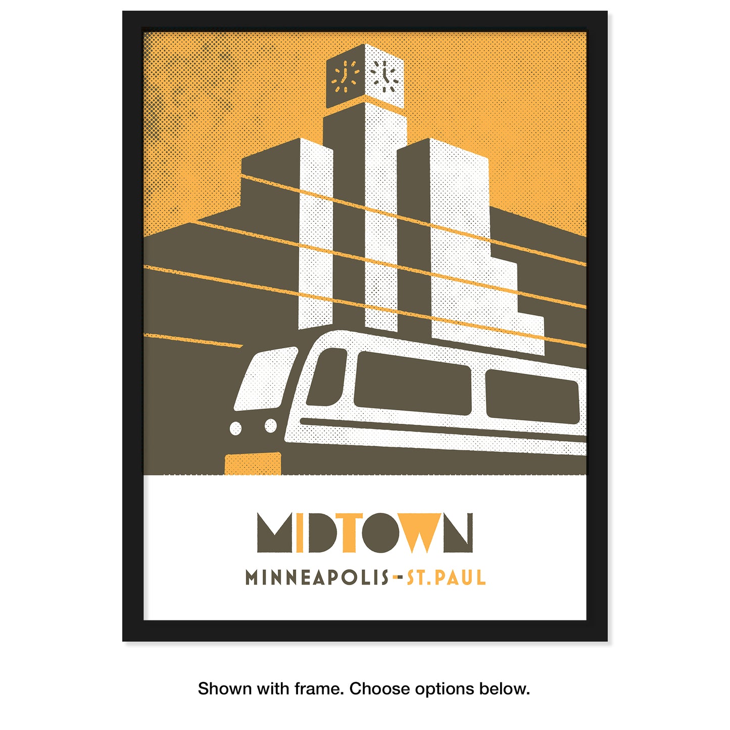 Midtown, St. Paul, Minnesota, Minimalist Art, Poster Print