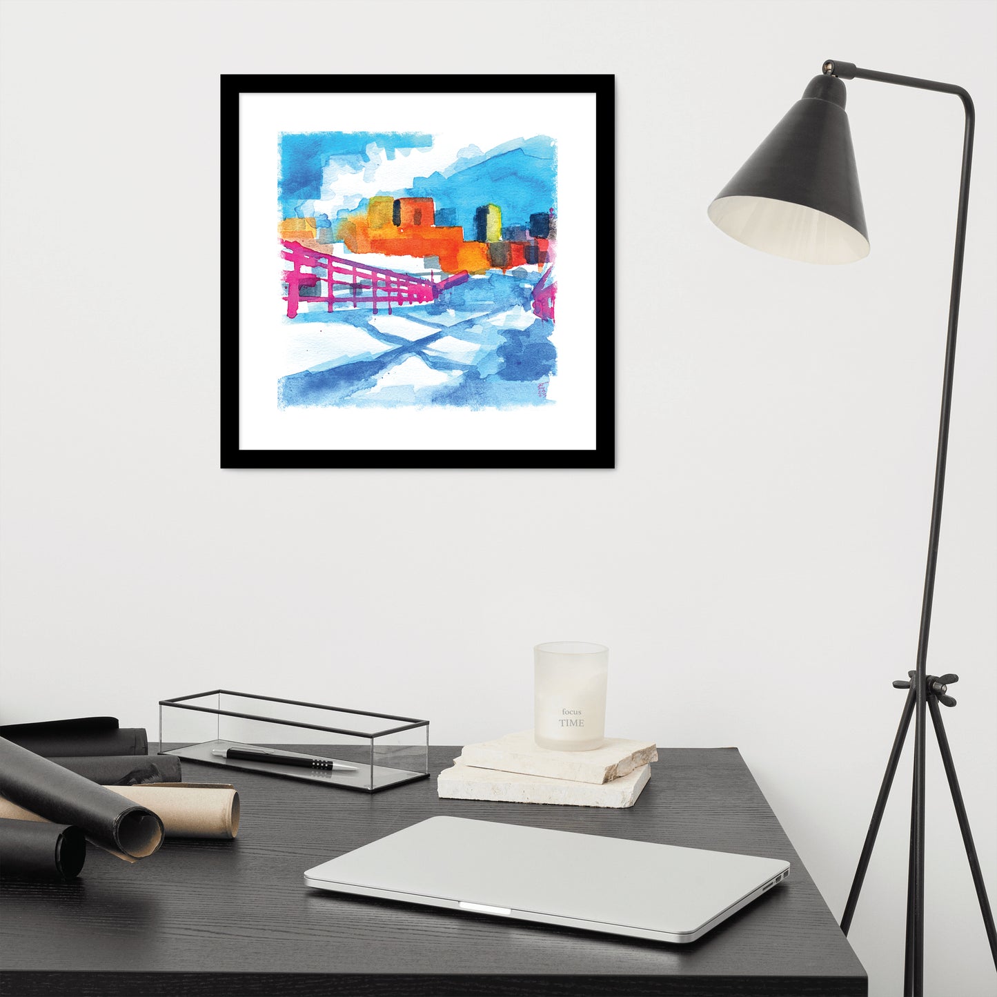 St Paul Skyline in Winter, from Harriet Island, Print