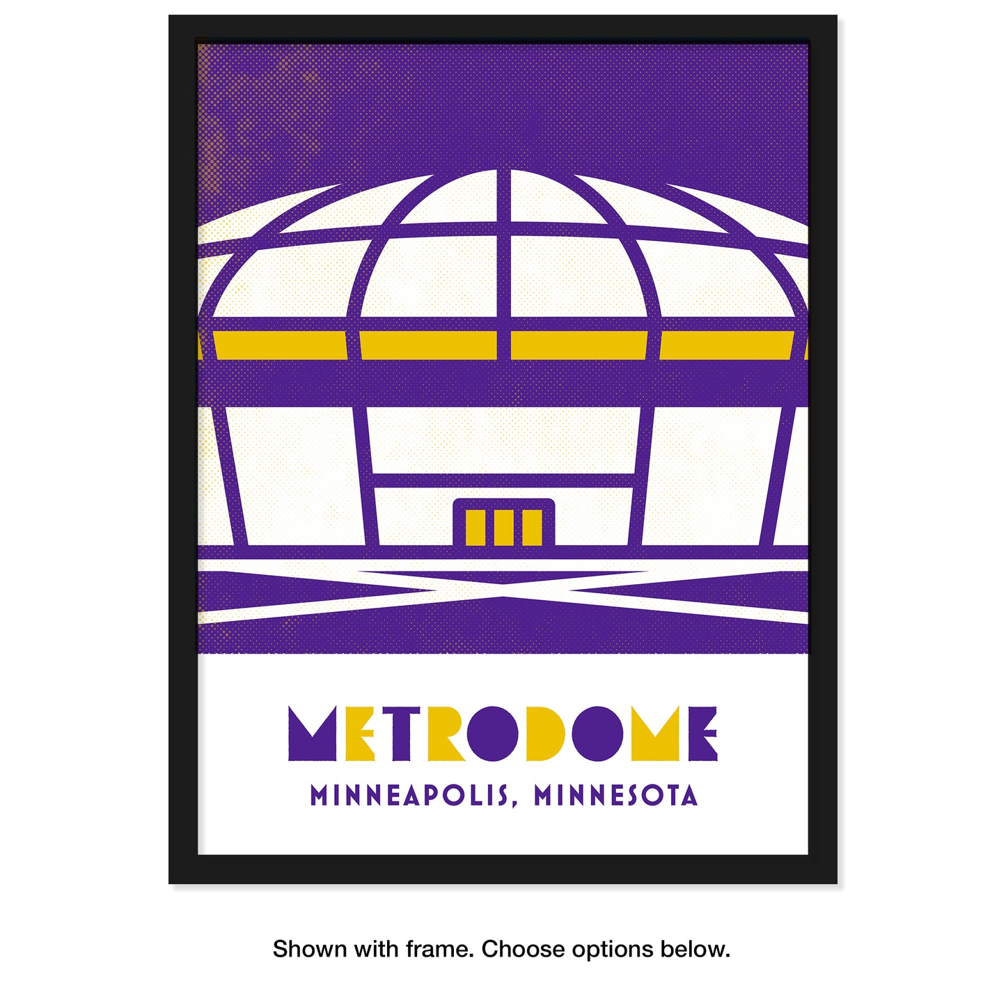 Metrodome, Minneapolis, Minnesota, Minimalist Art, Poster Print