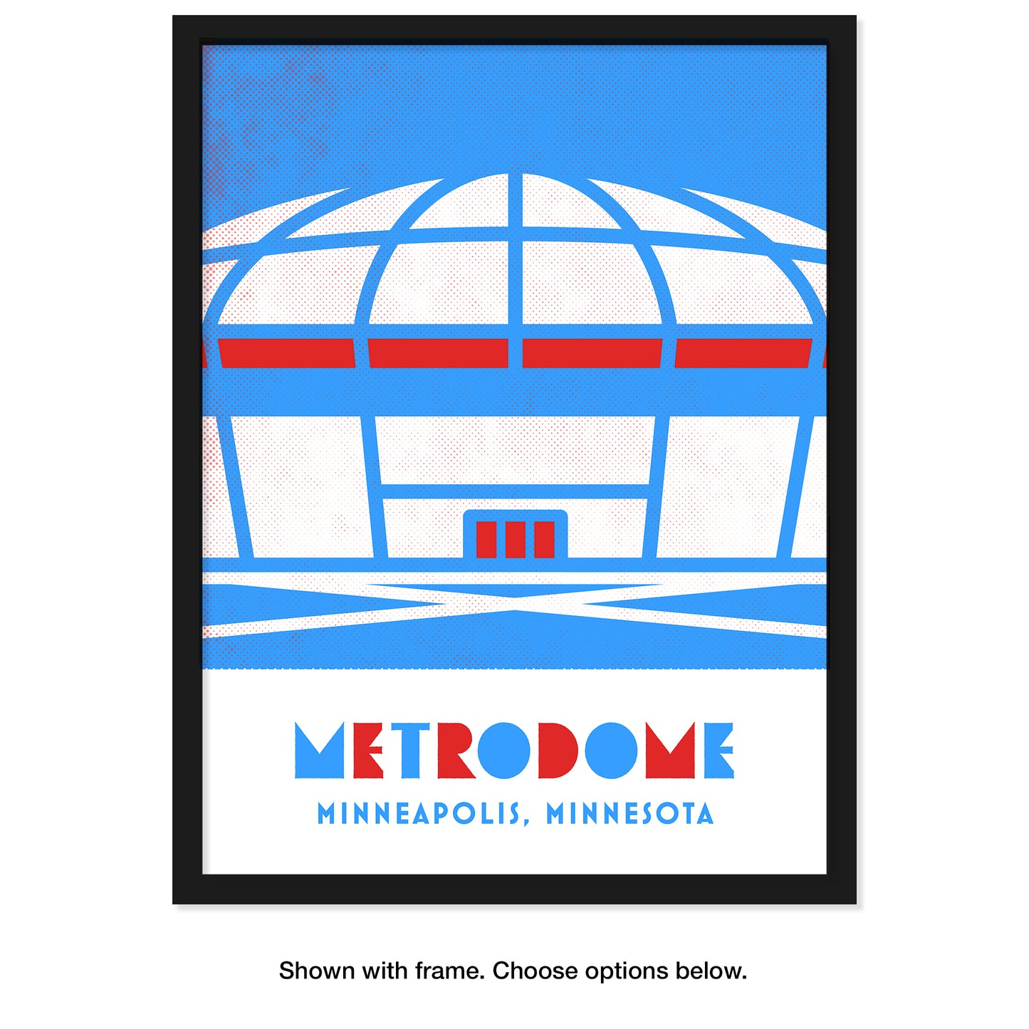 Metrodome, Minneapolis, Minnesota, Minimalist Art, Poster Print