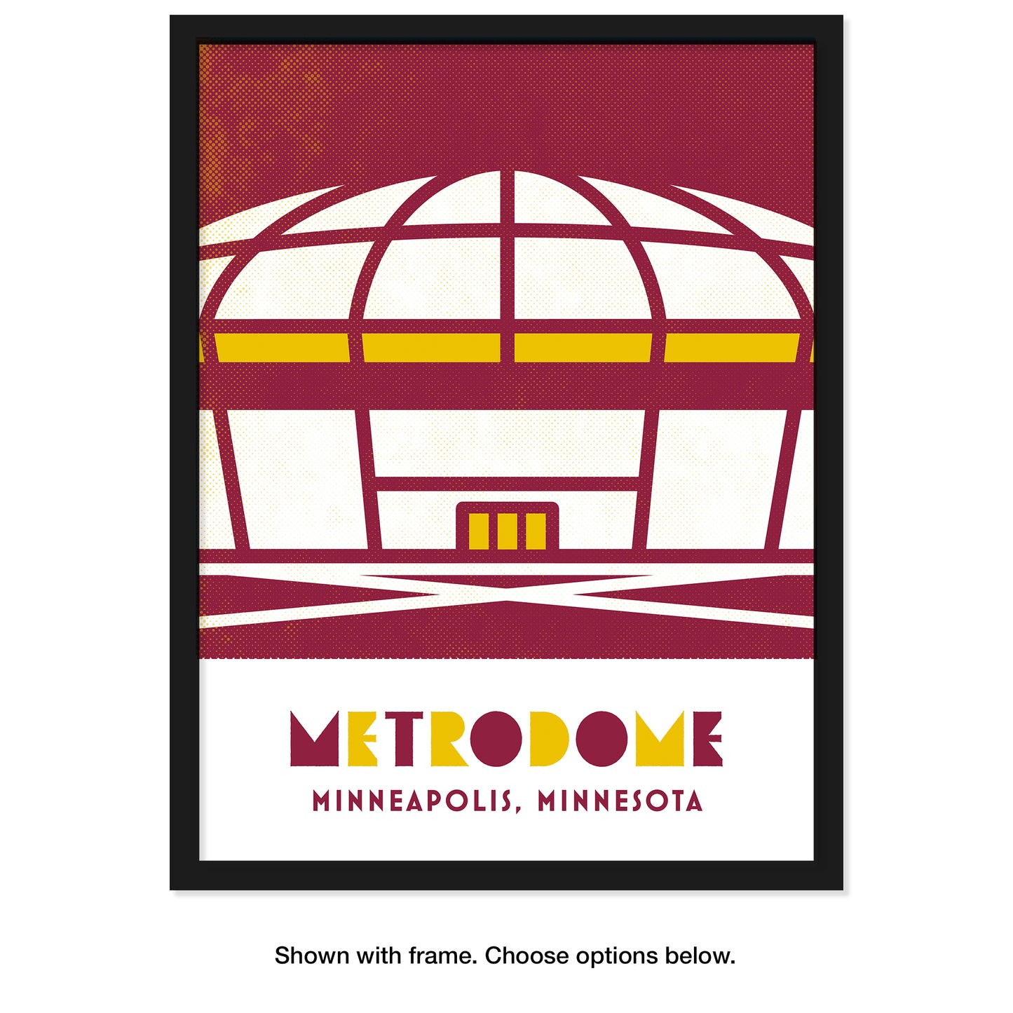 Metrodome, Minneapolis, Minnesota, Minimalist Art, Poster Print