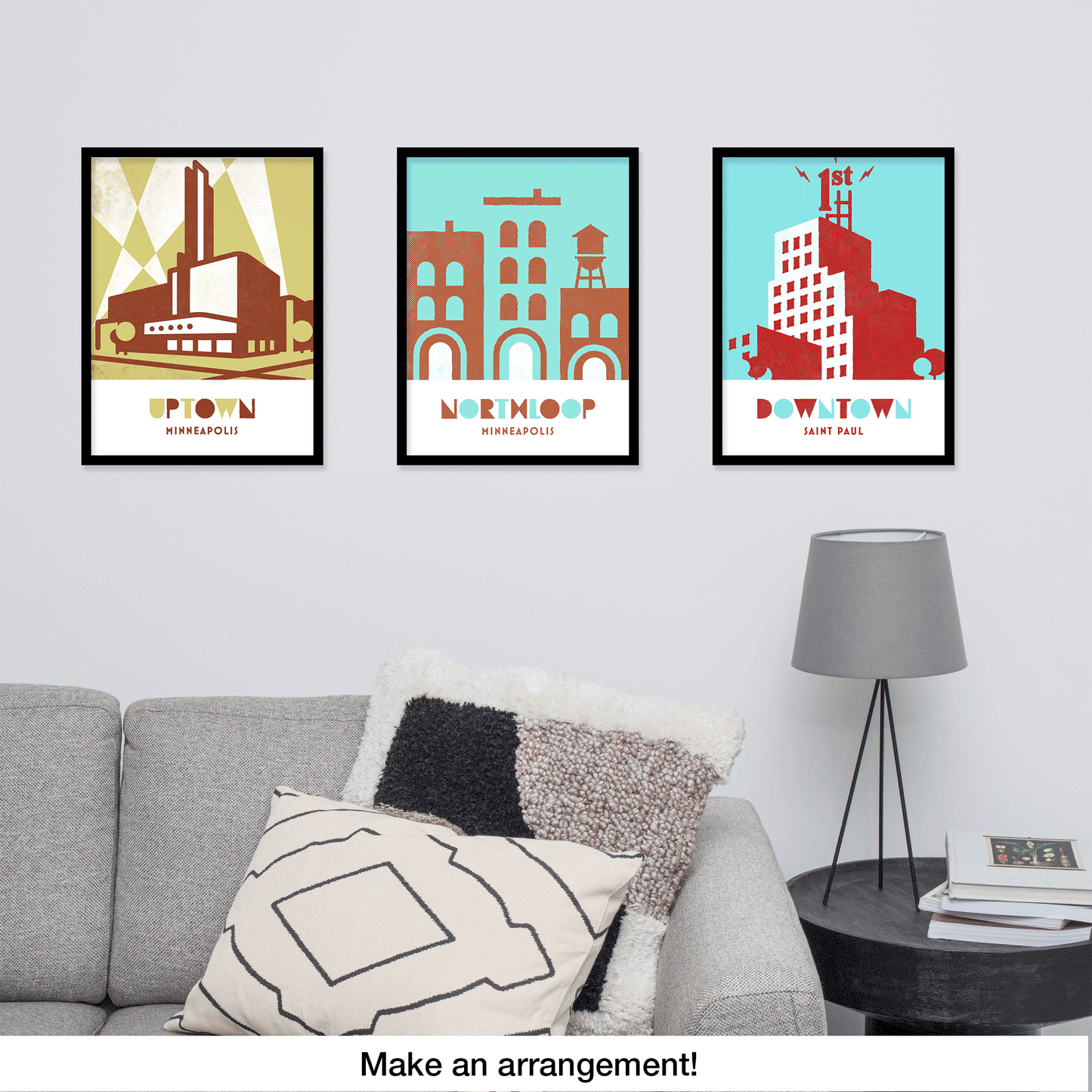 Uptown Minneapolis, Minnesota, Minimalist Art, Poster Print