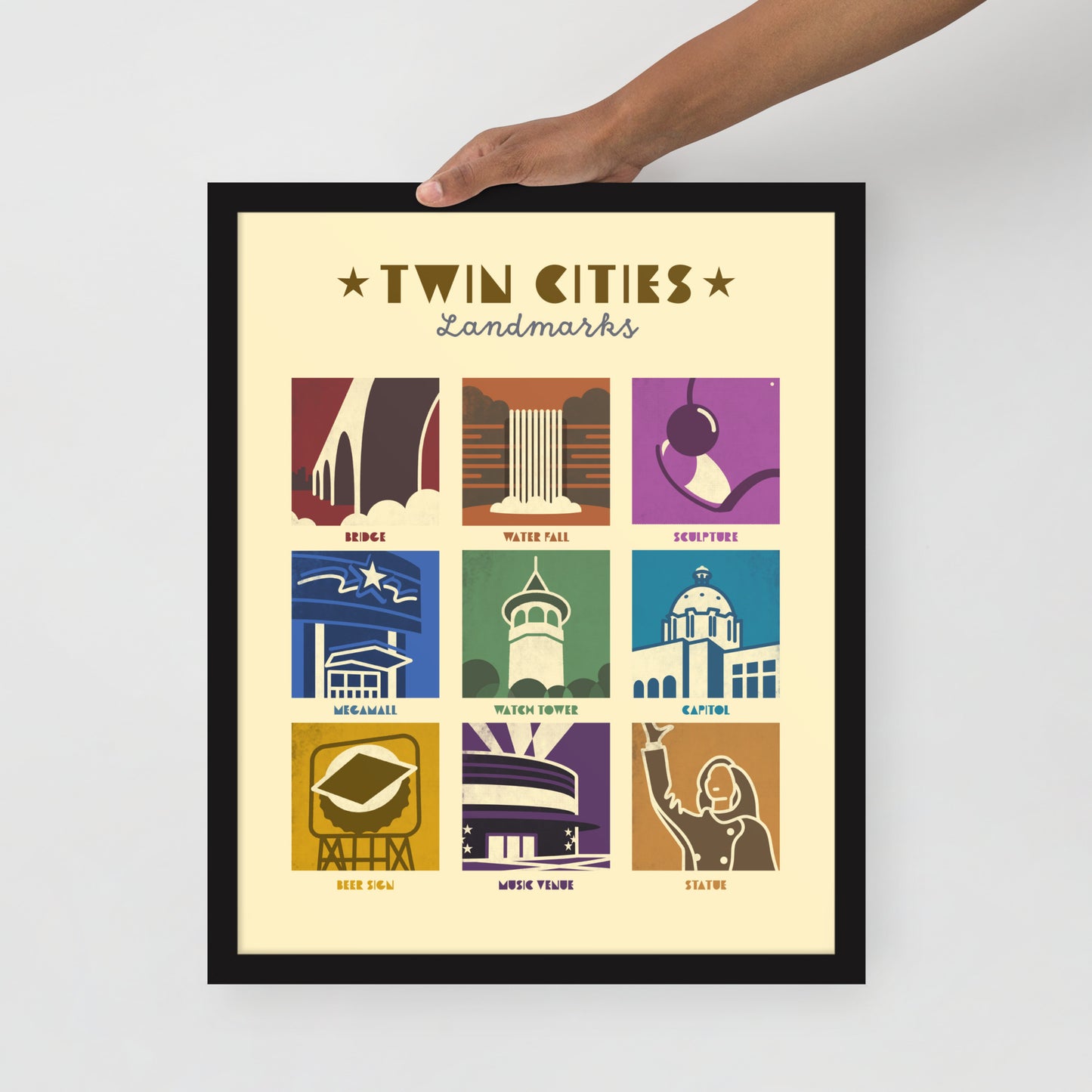 Twin Cities Landmarks Poster