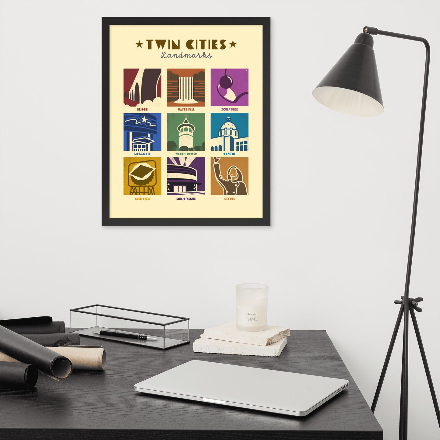 Twin Cities Landmarks Poster