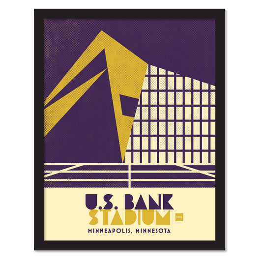 US Bank Stadium, Minneapolis, Minimalist Vintage Colors