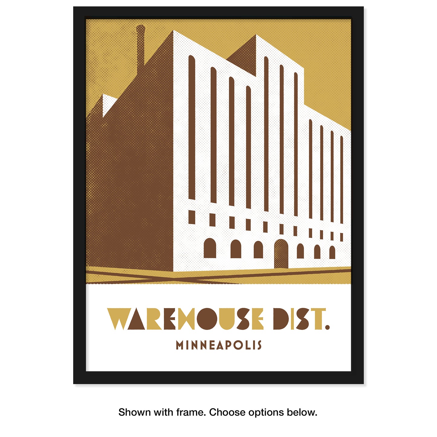 Warehouse District, Minneapolis, MInnesota, Minimalist Art, Poster Print