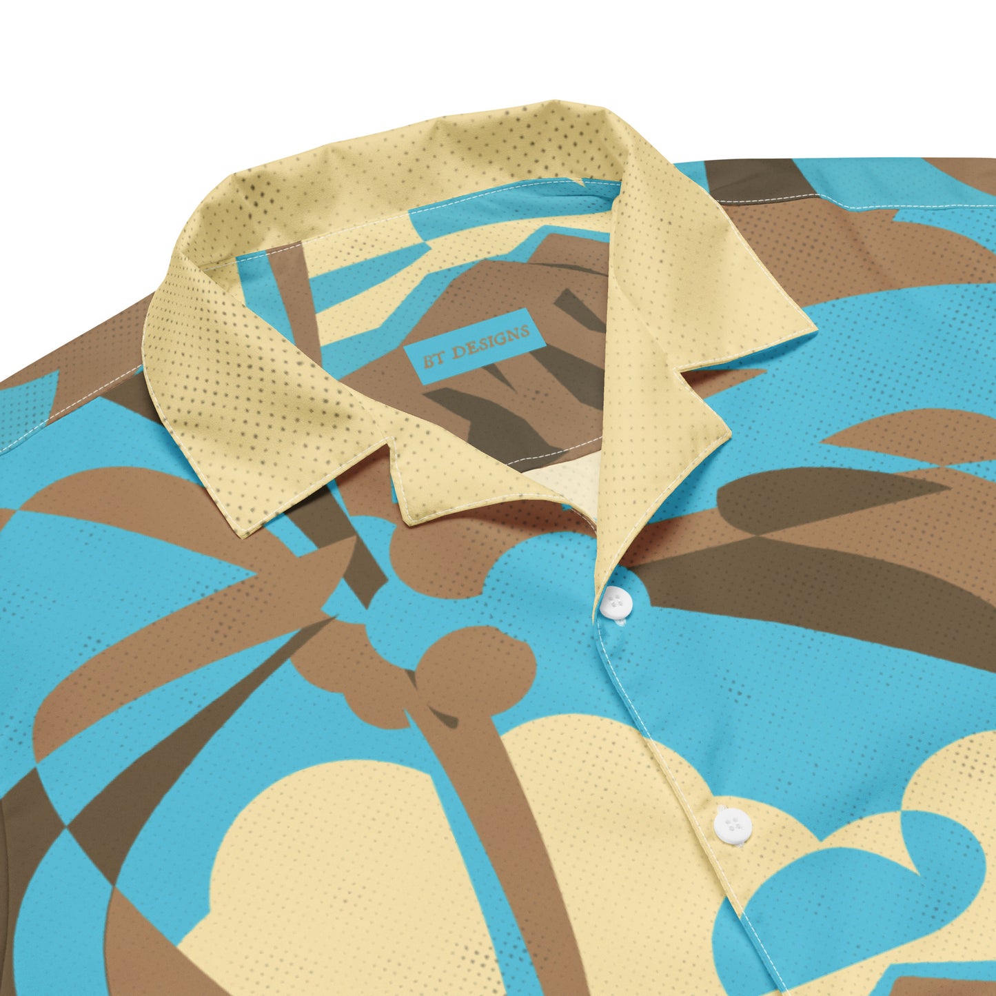 Vintage Waikiki Scene, Hawaiian Print Button-up Shirt