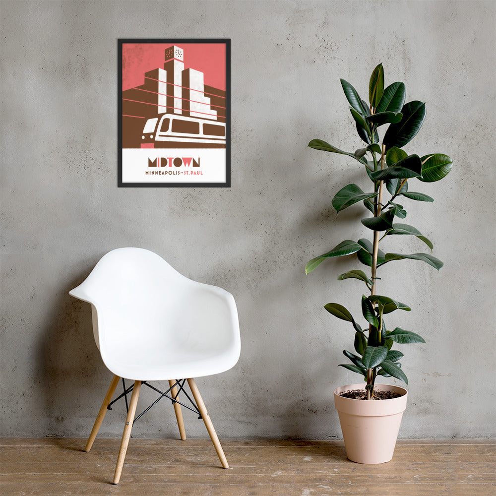Midtown, St. Paul, Minnesota, Minimalist Art, Poster Print