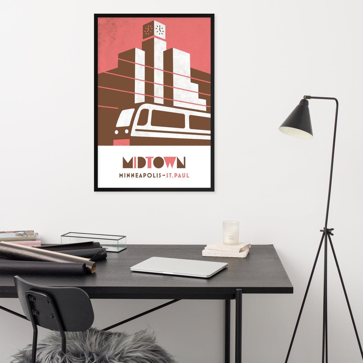 Midtown, St. Paul, Minnesota, Minimalist Art, Poster Print
