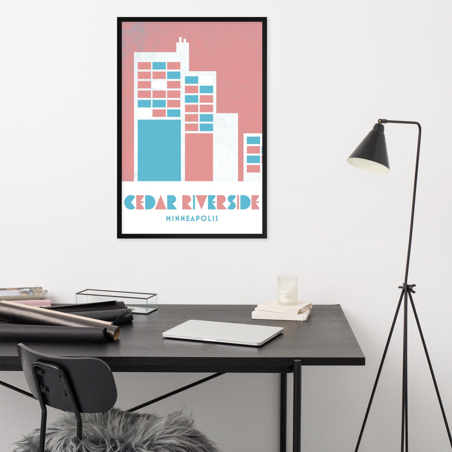 Cedar-Riverside Minneapolis, Minnesota, Minimalist Art, Poster Print