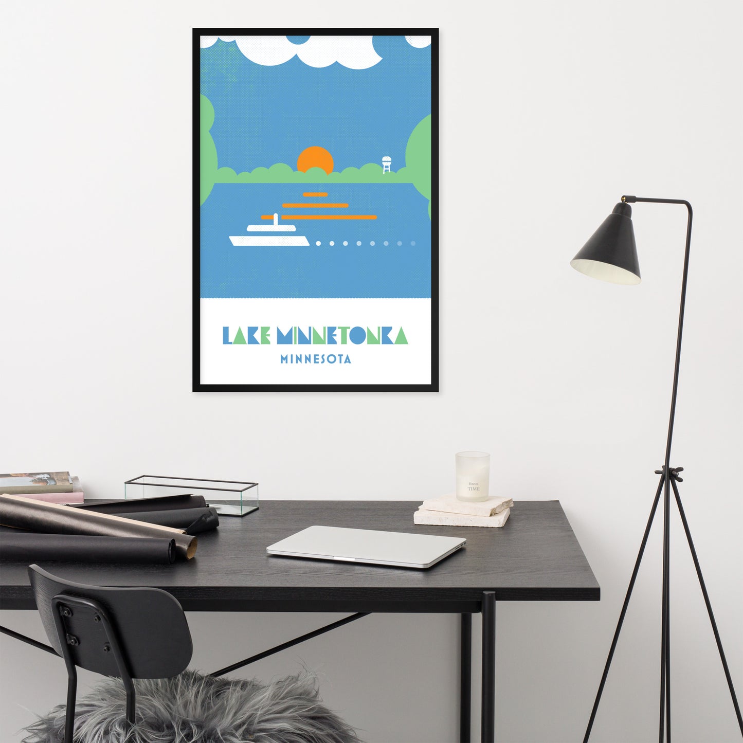 Lake Minnetonka, Minnesota, Minimalist Art, Poster Print