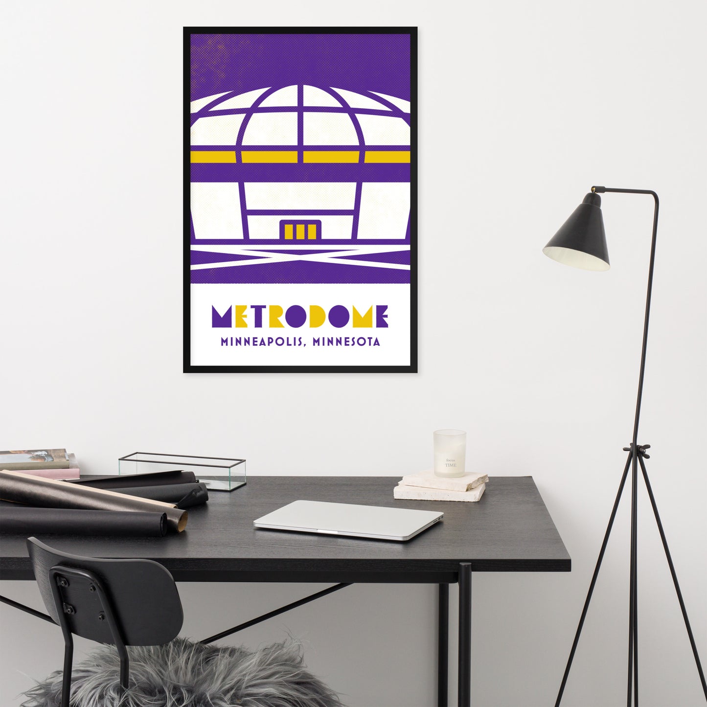 Metrodome, Minneapolis, Minnesota, Minimalist Art, Poster Print
