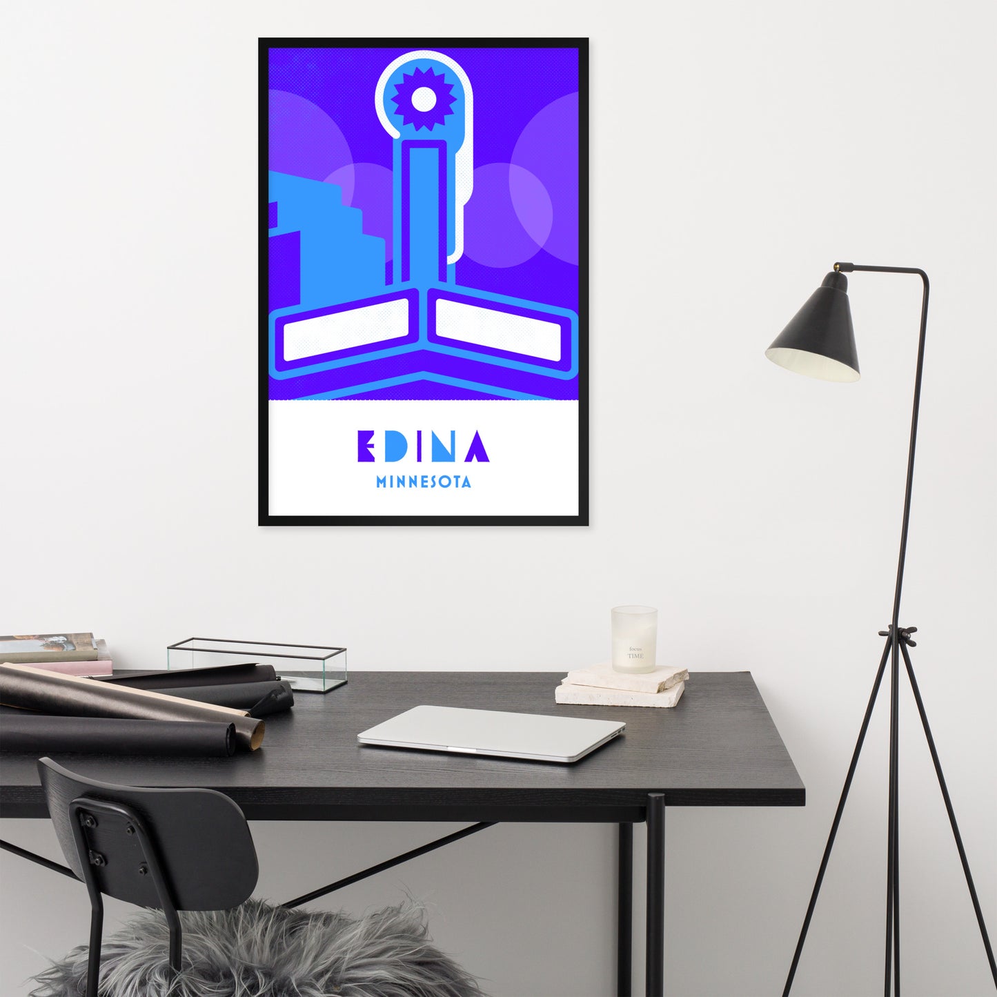 Edina, Minnesota, Minimalist Art Poster Print