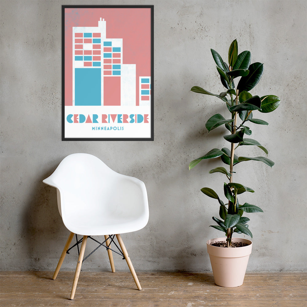 Cedar-Riverside Minneapolis, Minnesota, Minimalist Art, Poster Print