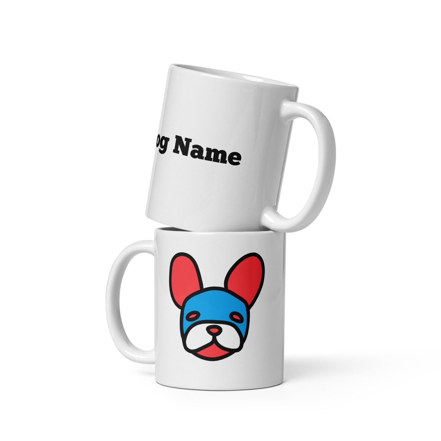 Pop-Art French Bulldog, with Custom Name, Coffee Mug