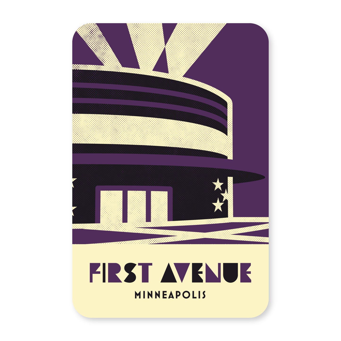 First Avenue, Minneapolis, Minnesota, Minimalist Art Postcard