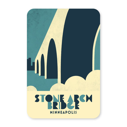Stone Arch Bridge, Minneapolis, Minnesota, Minimalist Art Postcard