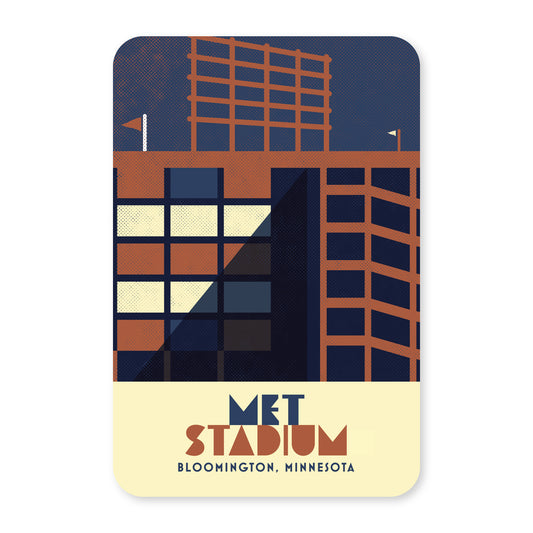 Met Stadium, Bloomington, Minnesota, Minimalist Art Postcard