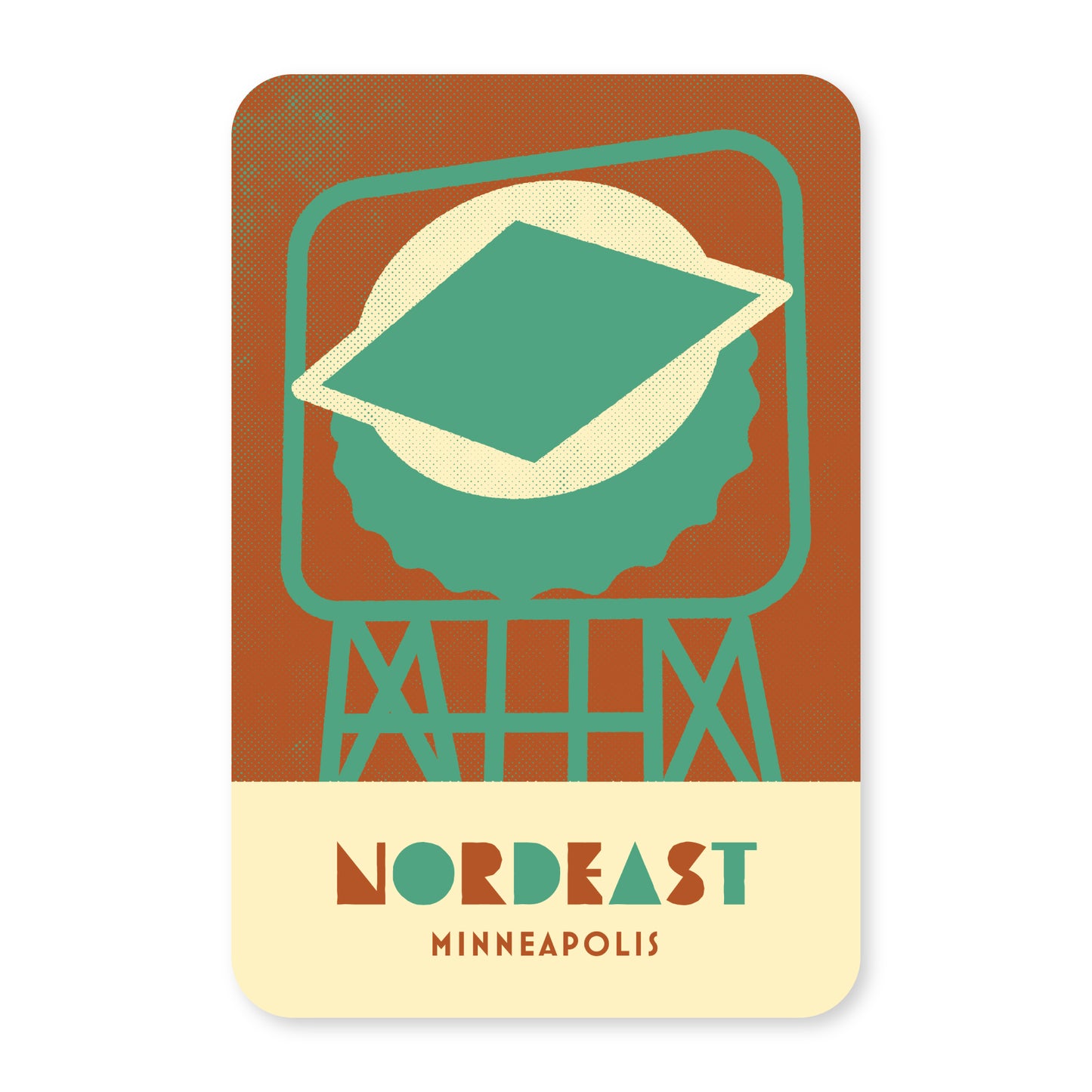 Nordeast, Minneapolis, Minnesota, Minimalist Art Postcard