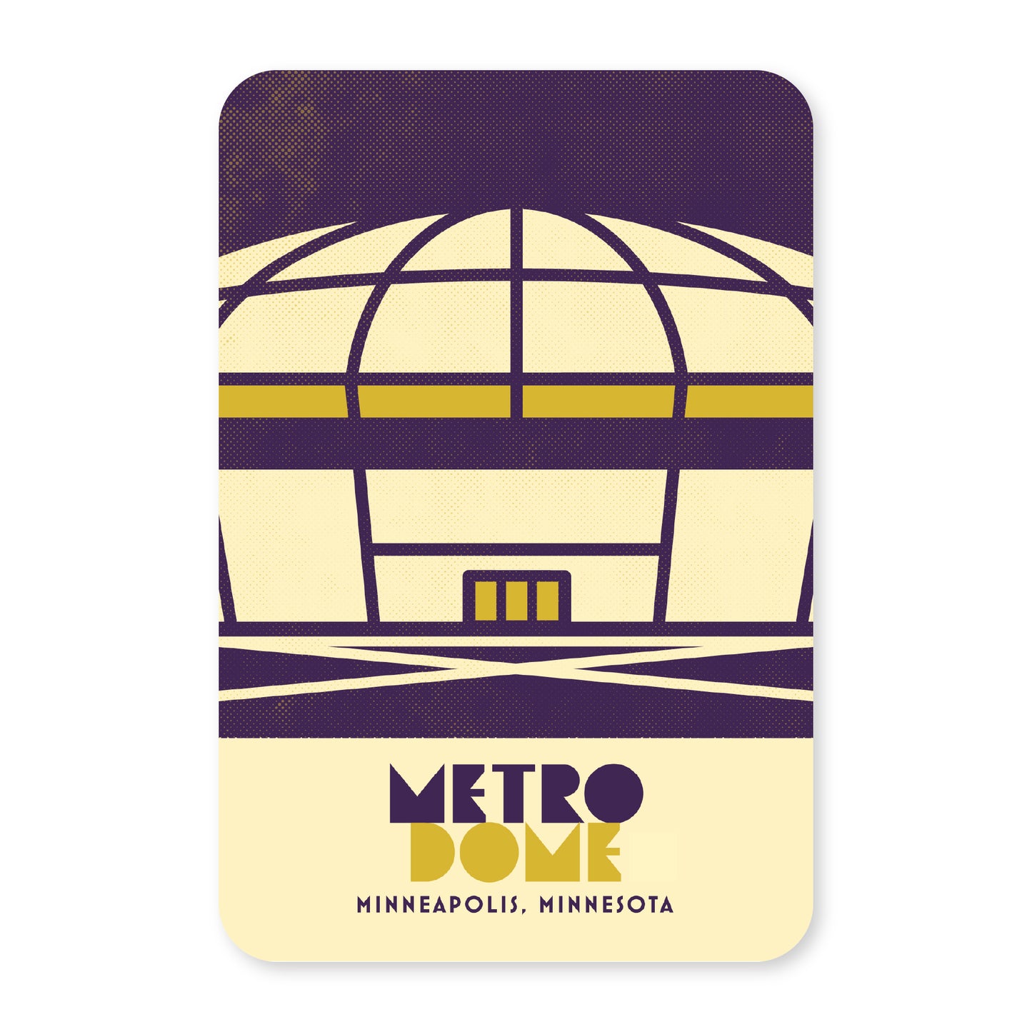 Metrodome, Minneapolis, Minnesota, Minimalist Art Postcard