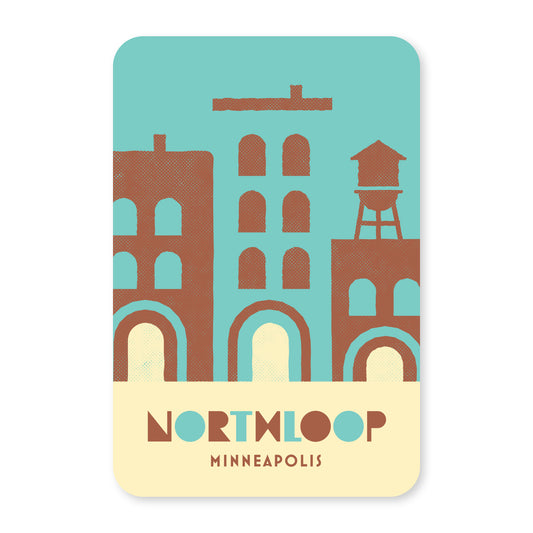 Northloop, Minneapolis, Minnesota, Minimalist Art Postcard