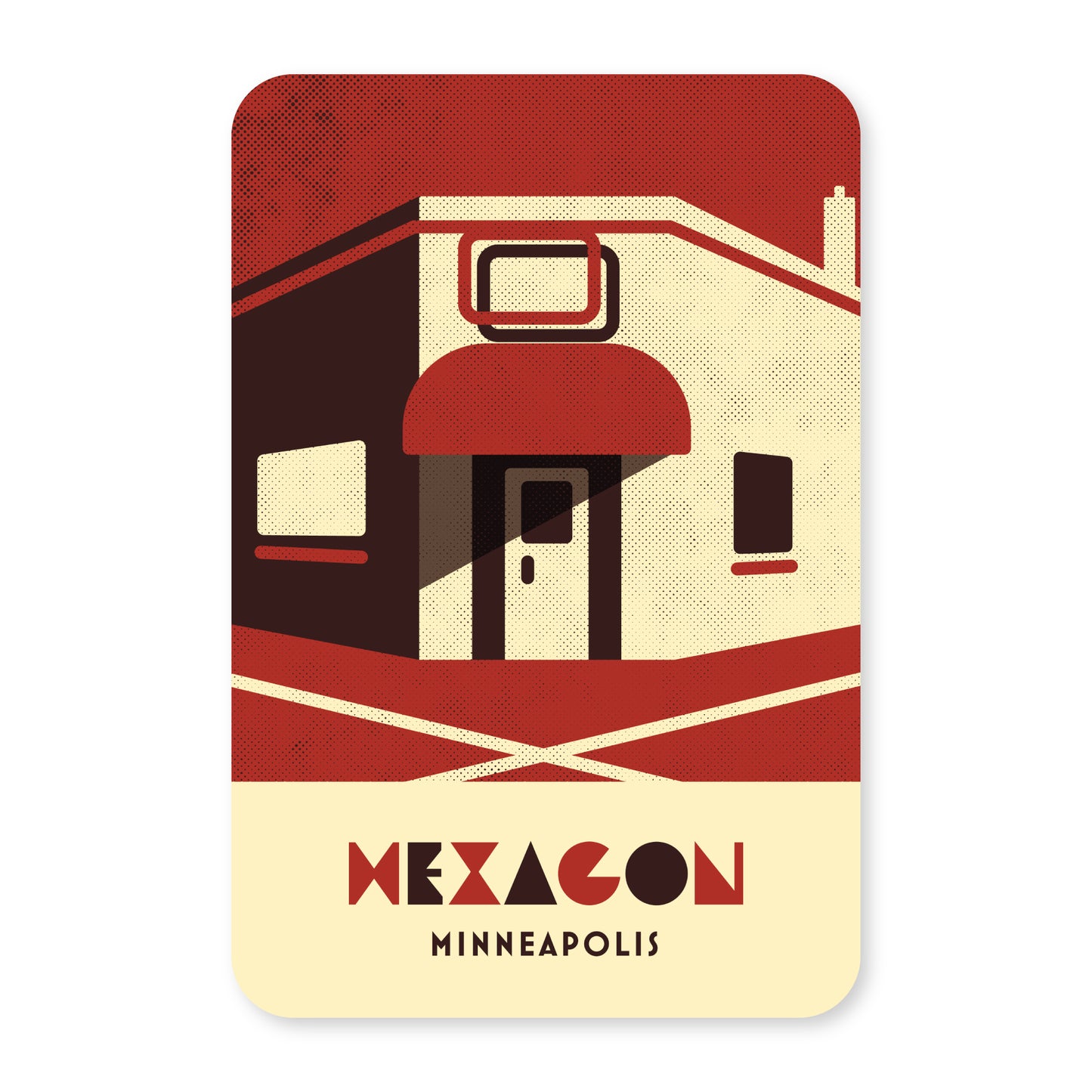 Hexagon Minneapolis, Minnesota, Minimalist Art Postcard