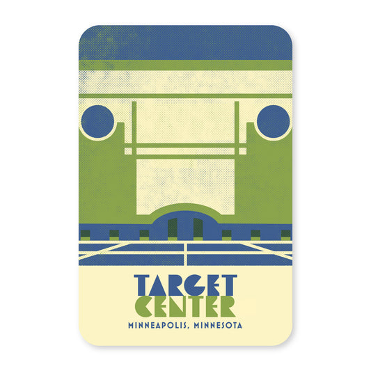 Target Center, Minneapolis, Minnesota, Minimalist Art Postcard