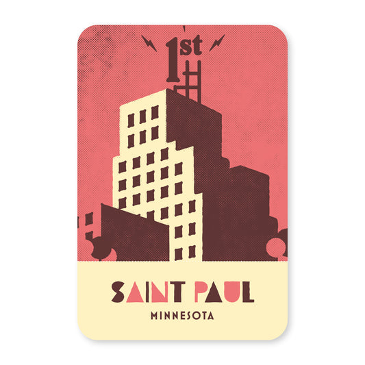 1st Bank Building, St. Paul, Minnesota, Minimalist Art Postcard