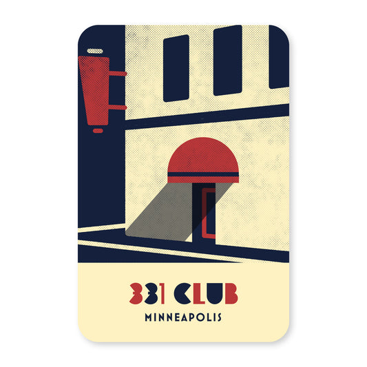 331 Club, Minneapolis, Minnesota, Minimalist Art Postcard