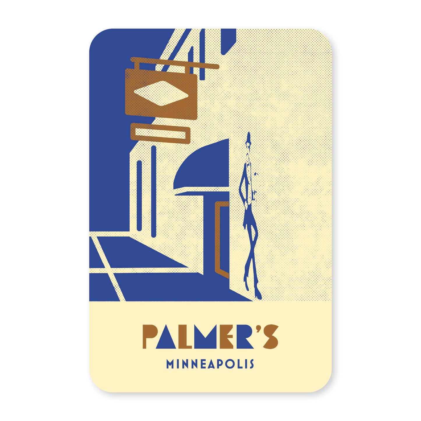 Palmer's, Minneapolis, Minnesota, Minimalist Art Postcard