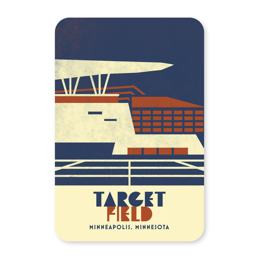 Target Field, Minneapolis, Minnesota, Minimalist Art Postcard