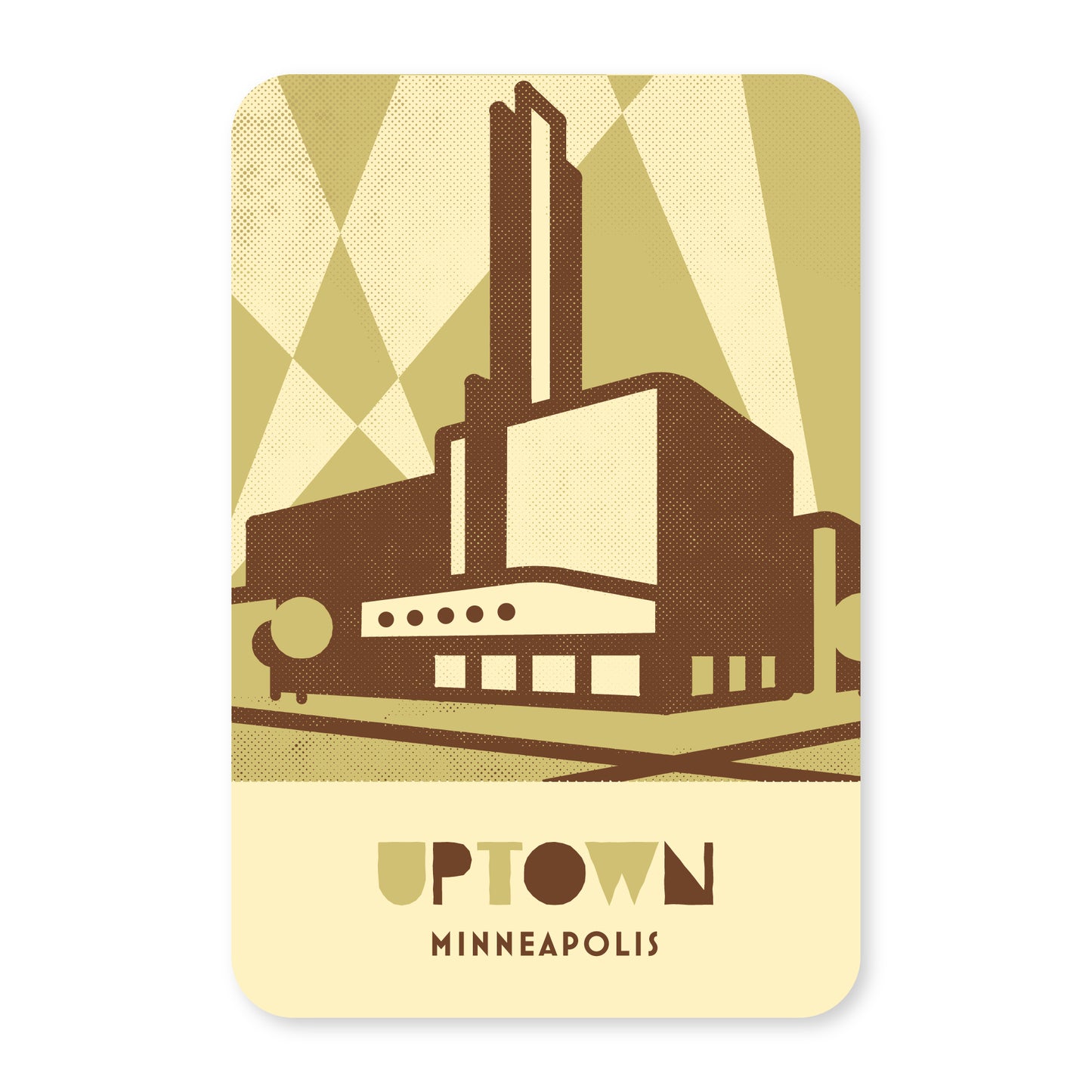 Uptown, Minneapolis, Minnesota, Minimalist Art Postcard