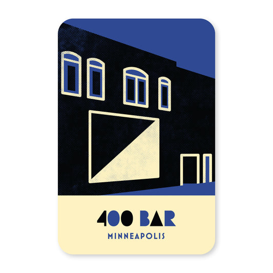 400 Bar, Minneapolis, Minnesota, Minimalist Art Postcard