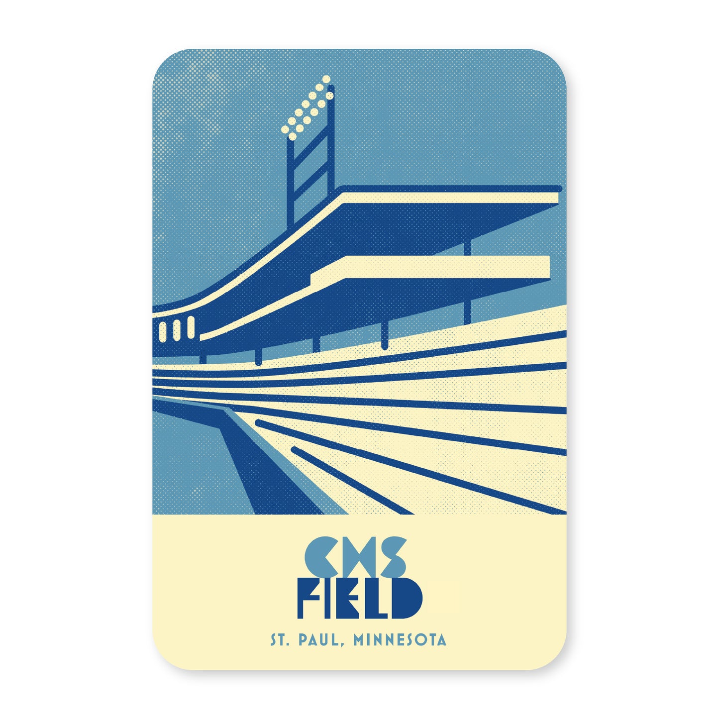 CHS Field, St. Paul, Minnesota, Minimalist Art Postcard