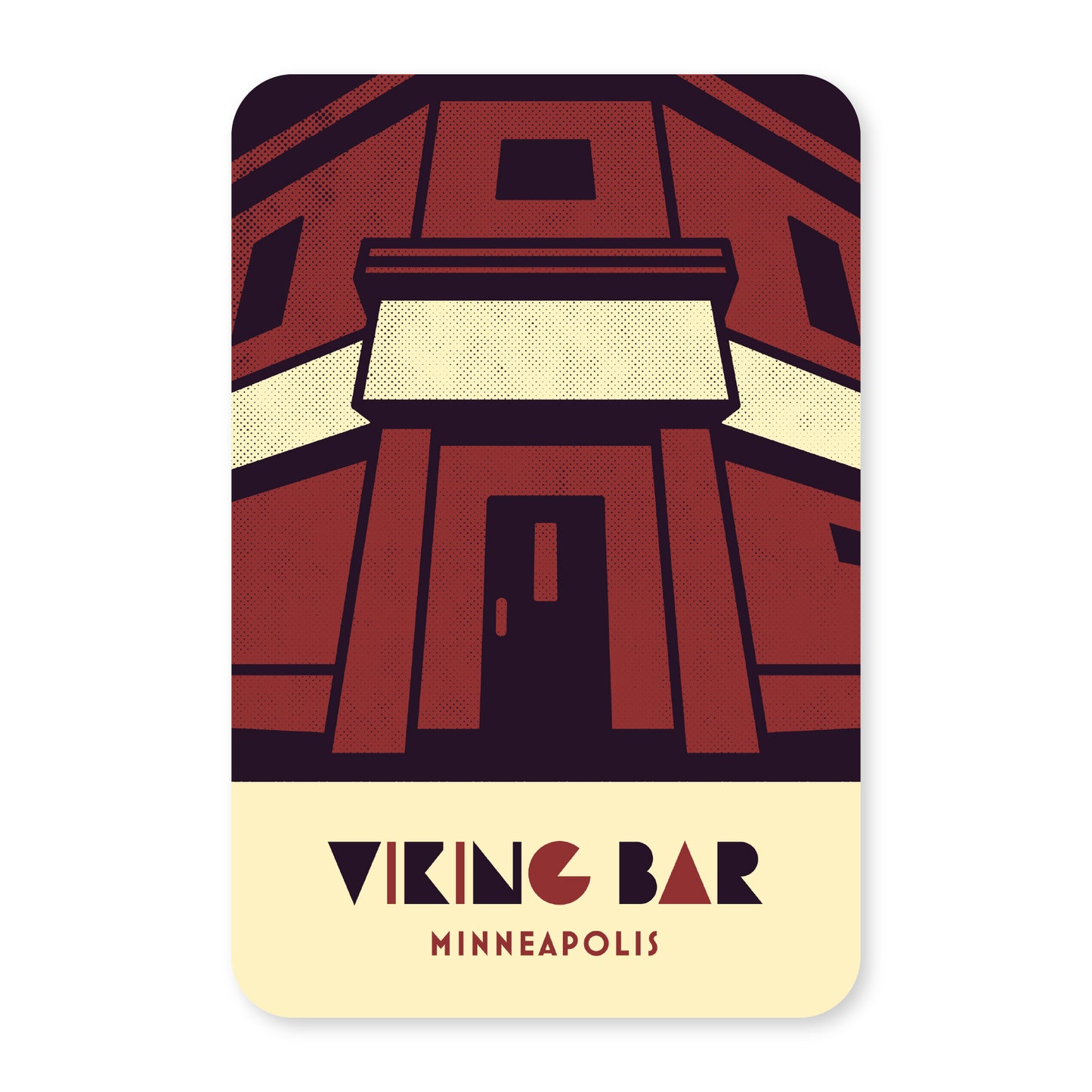Viking Bar, Minneapolis, Minnesota, Minimalist Art Postcard